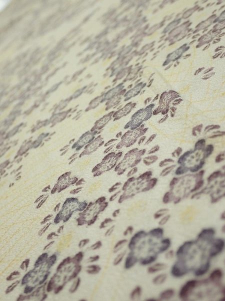 Photo6: 2H05z90  Japanese Kimono Silk  FABRIC Sakura Off-white 63.8x14.4 (6)