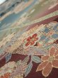 Photo4: 2H02z60  Japanese Kimono Silk  FABRIC Flowers Green-Gray 42.5x15.0 (4)