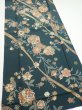 Photo2: 2H04z100  Japanese Kimono Silk  FABRIC Flowers Green-Gray 69.3x15.0 (2)