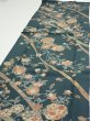Photo3: 2H04z100  Japanese Kimono Silk  FABRIC Flowers Green-Gray 69.3x15.0 (3)