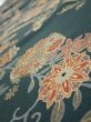 Photo4: 2H04z100  Japanese Kimono Silk  FABRIC Flowers Green-Gray 69.3x15.0 (4)