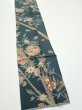 Photo3: 2H09z60  Japanese Kimono Silk  FABRIC Flowers Green-Gray 90.2x7.5 (3)