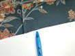 Photo6: 2H09z60  Japanese Kimono Silk  FABRIC Flowers Green-Gray 90.2x7.5 (6)