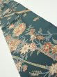 Photo2: 2H10z30  Japanese Kimono Silk  FABRIC Flowers Green-Gray 40.2x7.5 (2)