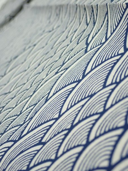 Photo4: 2H09z40  Japanese Kimono Silk  FABRIC Seigaiha Off-white 82.3x6.5 (4)