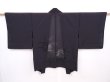 Photo1: 6120T01z320 Vintage Japanese Kimono Silk See through HAORI Flower Black (1)