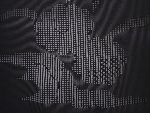 Photo4: 6120T01z320 Vintage Japanese Kimono Silk See through HAORI Flower Black (4)
