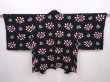 Photo1: 6120T03z590 Vintage Japanese Kimono Silk HAORI Butterfly Black (1)