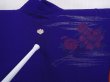 Photo7: 6120T04z450 Antique Japanese Kimono Silk HAORI Flowers Dark lavender blue (7)
