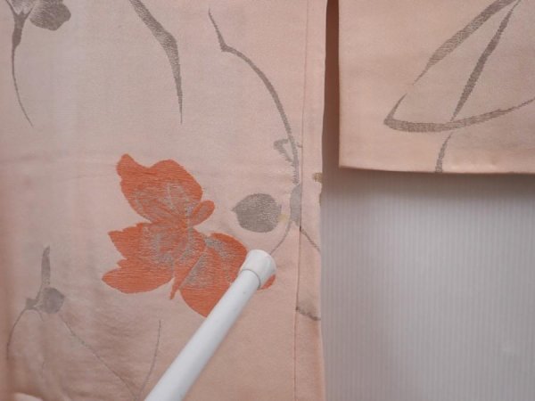 Photo5: 6120T05z660 Vintage Japanese Kimono Silk HAORI Flower Pink (5)