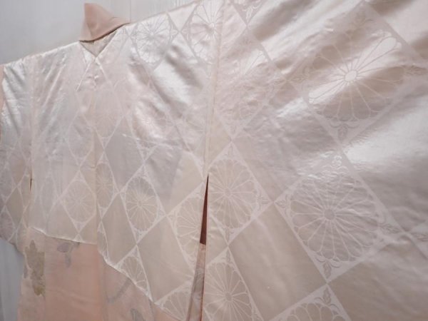 Photo8: 6120T05z660 Vintage Japanese Kimono Silk HAORI Flower Pink (8)