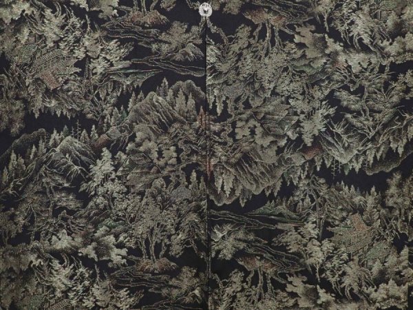 Photo3: 6120T06z750 Vintage Japanese Kimono Silk HAORI Scenery Black (3)