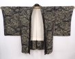 Photo6: 6120T06z750 Vintage Japanese Kimono Silk HAORI Scenery Black (6)