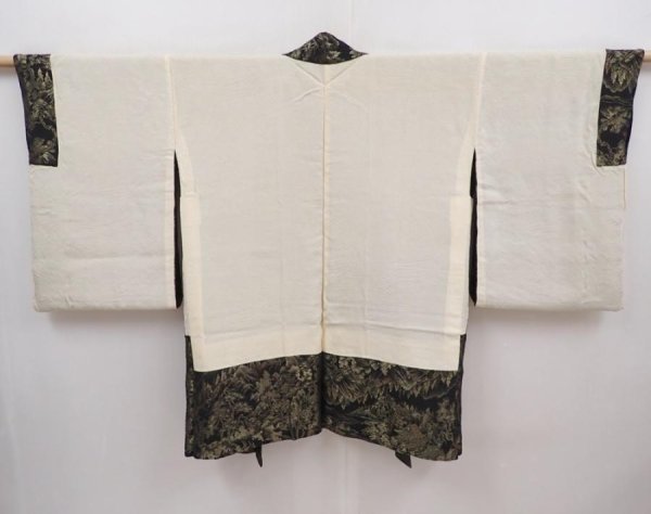 Photo7: 6120T06z750 Vintage Japanese Kimono Silk HAORI Scenery Black (7)