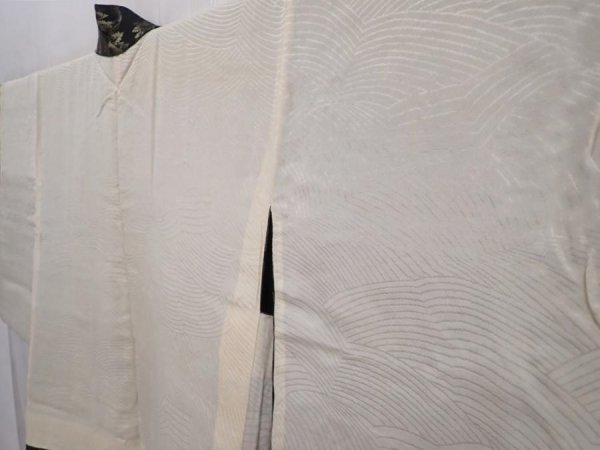 Photo8: 6120T06z750 Vintage Japanese Kimono Silk HAORI Scenery Black (8)