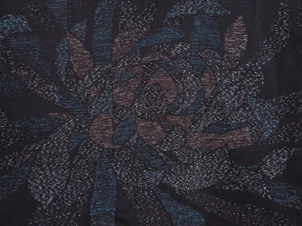 Photo4: 6120T07z580 Vintage Japanese Kimono Silk HAORI Flower Black (4)