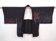 Photo5: 6120T07z580 Vintage Japanese Kimono Silk HAORI Flower Black (5)