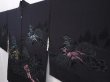 Photo2: 6120T08z480 Vintage Japanese Kimono Silk HAORI Scenery Black (2)