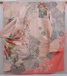 Photo1: 6120T13z1150 Vintage Japanese Kimono Silk FURISODE Flowers Pink (1)