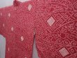 Photo2: 6121T02z440 Vintage Japanese Kimono Silk SHIBORI HAORI  Wine red (2)