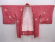 Photo4: 6121T02z440 Vintage Japanese Kimono Silk SHIBORI HAORI  Wine red (4)
