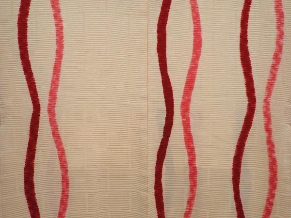 Photo3: 6121T03z560 Vintage Japanese Kimono Silk HAORI Tatewaku Light orange (3)