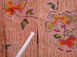Photo6: 6121T04z340 Vintage Japanese Kimono Silk MEISEN HAORI Flower Dark salmon (6)