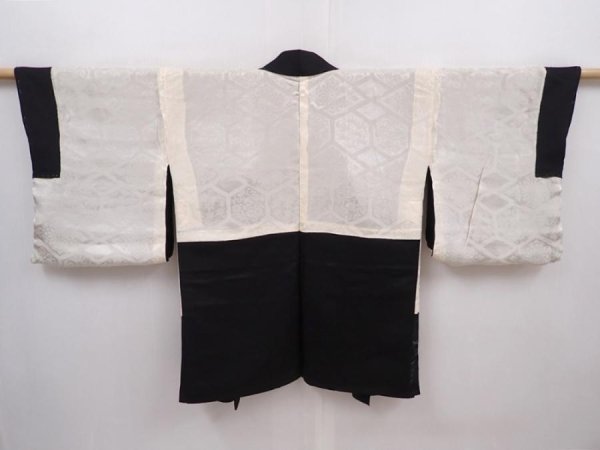 Photo7: 6121T05z520 Vintage Japanese Kimono Silk HAORI Branch Black (7)