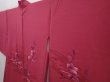 Photo2: 6121T06z560 Vintage Japanese Kimono Silk HAORI Flower Wine red (2)