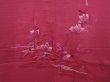 Photo3: 6121T06z560 Vintage Japanese Kimono Silk HAORI Flower Wine red (3)
