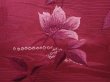 Photo4: 6121T06z560 Vintage Japanese Kimono Silk HAORI Flower Wine red (4)