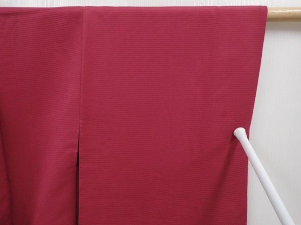 Photo7: 6121T06z560 Vintage Japanese Kimono Silk HAORI Flower Wine red (7)