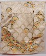 Photo1: 6121T09z1210 Vintage Japanese Kimono Silk FURISODE Flowers Sand beige (1)
