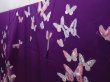 Photo2: 6121T10z1050 Vintage Japanese Kimono Silk FURISODE Butterfly Grape (2)