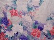 Photo8: 6121T11z1070 Vintage Japanese Kimono Silk FURISODE Peony Light gray (8)