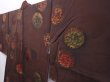 Photo2: 6126T01z570 Vintage Japanese Kimono Silk HAORI  Dark brown (2)