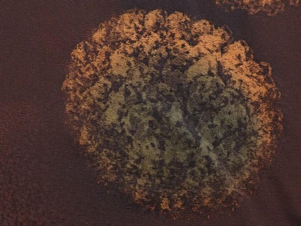 Photo4: 6126T01z570 Vintage Japanese Kimono Silk HAORI  Dark brown (4)