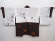 Photo6: 6126T01z570 Vintage Japanese Kimono Silk HAORI  Dark brown (6)