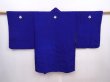 Photo1: 6126T06z460 Vintage Japanese Kimono Silk Kids HAORI Plain Dark lavender blue (1)