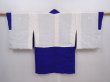 Photo7: 6126T06z460 Vintage Japanese Kimono Silk Kids HAORI Plain Dark lavender blue (7)