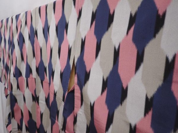 Photo2: 6126T07z940 Vintage Japanese Kimono Silk OMESHI Sand beige (2)