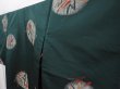 Photo2: 6126T09z730 Vintage Japanese Kimono Silk OMESHI  Dark green (2)