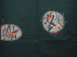 Photo5: 6126T09z730 Vintage Japanese Kimono Silk OMESHI  Dark green (5)