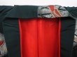 Photo8: 6126T09z730 Vintage Japanese Kimono Silk OMESHI  Dark green (8)