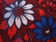 Photo6: 6126T10z800 Antique Japanese Kimono Cotton KOMON Flower Dark red (6)