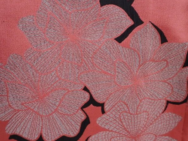 Photo6: 6126T11z980 Vintage Japanese Kimono Silk OMESHI Flower Pink (6)