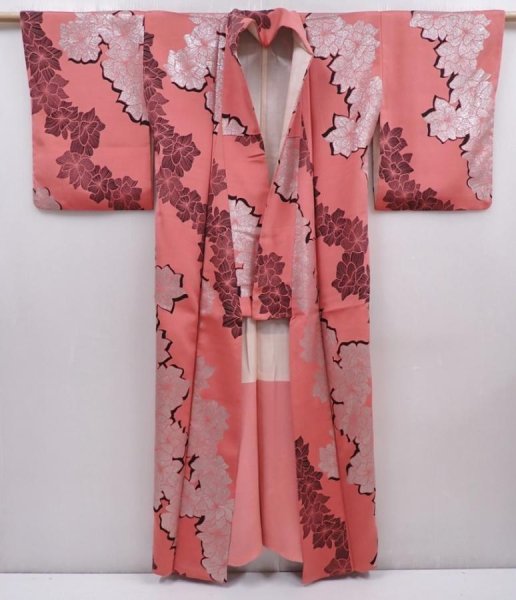 Photo8: 6126T11z980 Vintage Japanese Kimono Silk OMESHI Flower Pink (8)