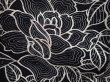 Photo6: 6126T12z760 Vintage Japanese Kimono Silk KOMON Peony Black (6)