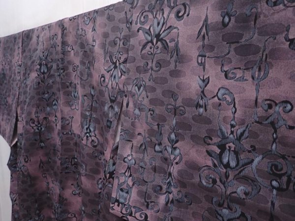 Photo2: 6126T13z710 Vintage Japanese Kimono Blend silk KOMON  Dull pink (2)