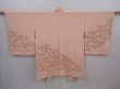 Photo1: 6128T01z600 Vintage Japanese Kimono Silk HAORI Tree Peach (1)